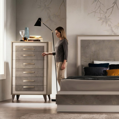 Kast Hoge Kast Zijlaag Bord Kommoden Ontwerper Edel Hout Luxe Kasten
