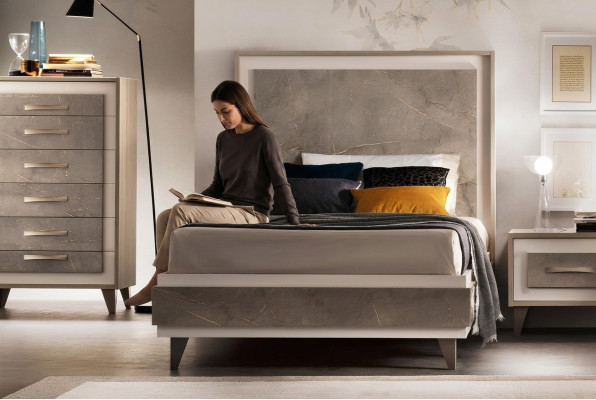 Bedden Bed Bed Gestoffeerd Hout Ontwerper Hotel Ontwerp arredoclassic 120 cm