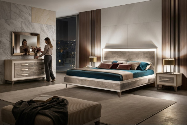 Slaapkamer Sets Bed 2x Nachtkastje Ladekast Spiegel arredoclassic 5-delige Set