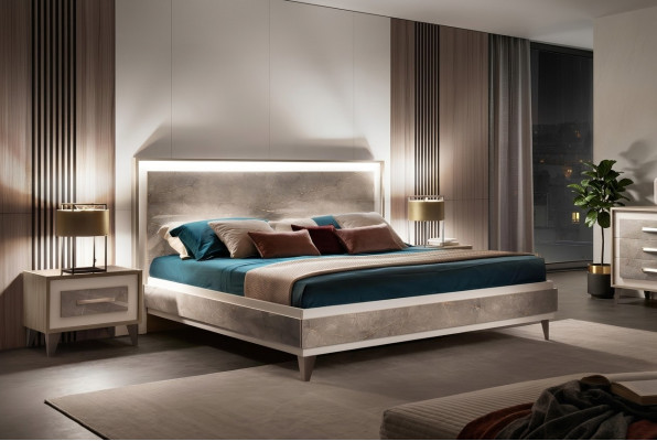 Bed 2x Nightstand 3-piece Bedroom Set Furniture Modern Luxury Beds arredoclassic