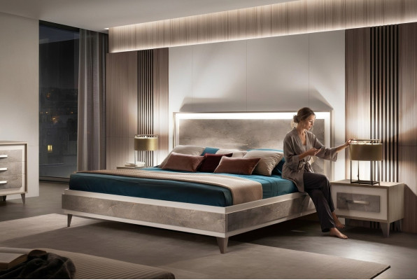Bed met bekleding 180x200 Tweepersoonsbed Hotelbed Slaapkamer Bedden arredoclassic