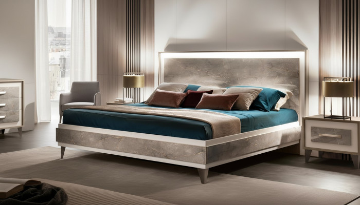 Bed met bekleding 180x200 Tweepersoonsbed Hotelbed Slaapkamer Bedden arredoclassic