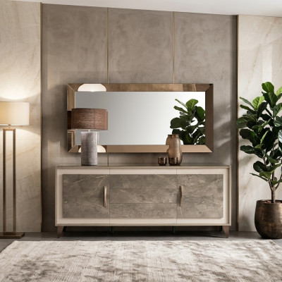 Buffet Dressoir Commode Spiegel 2-delig Commodes Houten Meubels Sideboard arredoclassic
