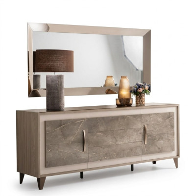Buffet Dressoir Commode Spiegel 2-delig Commodes Houten Meubels Sideboard arredoclassic