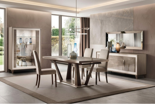 Luxe meubels Eettafel Tafel Eetkamer Woonkamer Hout Roestvrij staal Ontwerp Tafels Nieuw