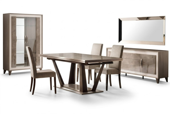 Luxe meubels Eettafel Tafel Eetkamer Woonkamer Hout Roestvrij staal Ontwerp Tafels Nieuw