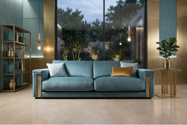 Driezits 3-zits woonkamer gestoffeerd textiel modern luxe design bank meubels nieuw
