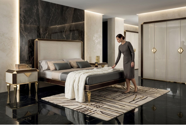 Bedden Bedden Hotel Luxe Designer Dubbel Echtelijk Slaapkamer Beige arredoclassic