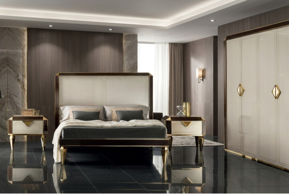Bedden Bedden Hotel Luxe Designer Dubbel Echtelijk Slaapkamer Beige arredoclassic