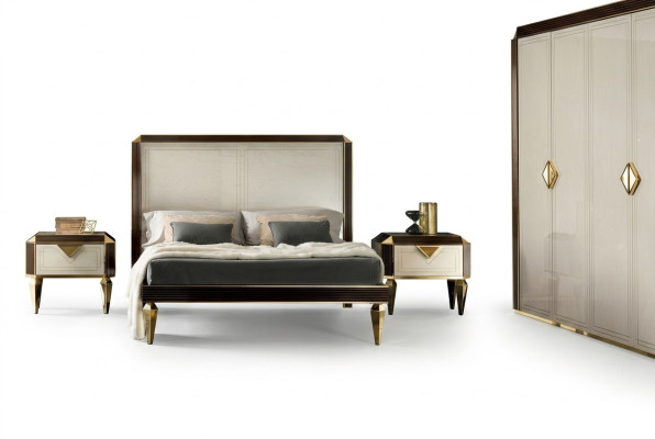 Bedden Bedden Hotel Luxe Designer Dubbel Echtelijk Slaapkamer Beige arredoclassic