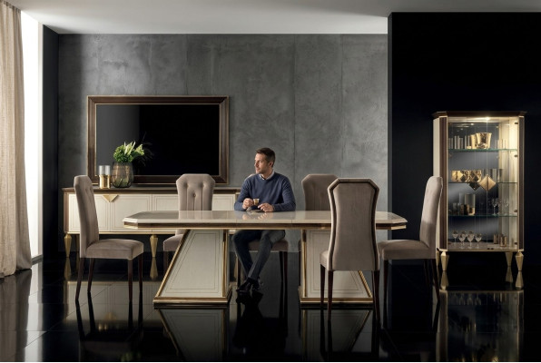 Eettafel 6x stoel eetkamer set eetgroep groepstafel tafel arredoclassic 7-delige set.