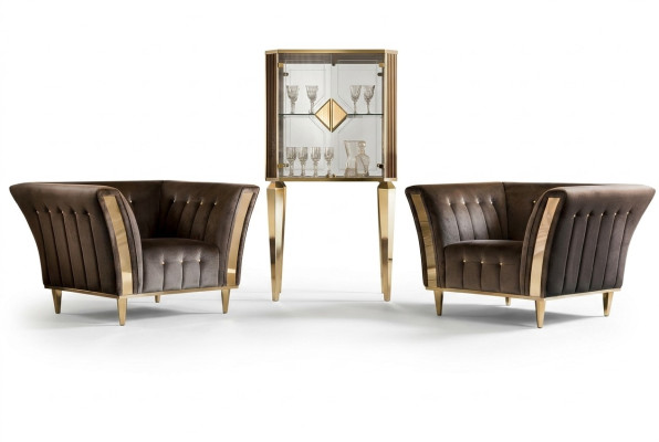 Fauteuil Club Lounge Leunstoel Gestoffeerde bankstoel 1-zits fluweel televisie velvet arredoclassic