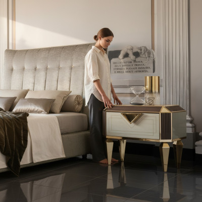 Ontwerp nachtkastje Originele tafels Console Bijzettafel Slaapkamer luxe consoles