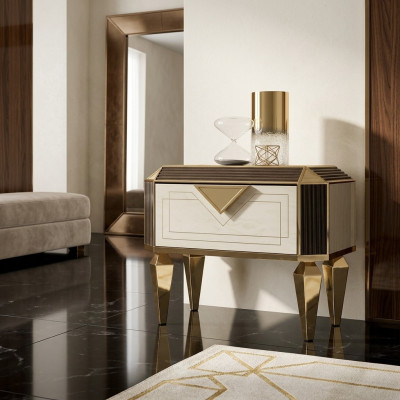 Ontwerp nachtkastje Originele tafels Console Bijzettafel Slaapkamer luxe consoles
