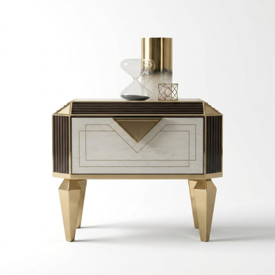 Ontwerp nachtkastje Originele tafels Console Bijzettafel Slaapkamer luxe consoles