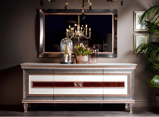 Commode met spiegel Houten meubels Dressoir Luxe meubels 2-delig set arredoclassic