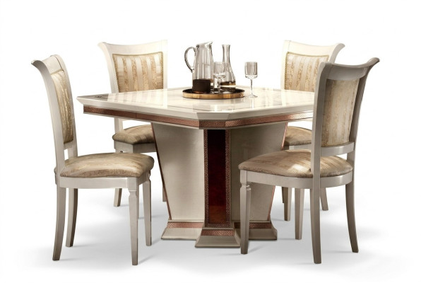 Compleet set eettafel 4x stoelen eetkamerset eetgroep houten tafel tafels 5-delig