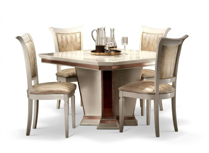 Compleet set eettafel 4x stoelen eetkamerset eetgroep houten tafel tafels 5-delig