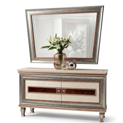 Console tafel dressoir met spiegel Luxe meubel set console 2-delige set. Gemaakt in Italië.