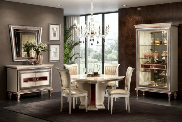 Eettafel 4x stoelen dressoir 8-delig eetkamer set groep garnituur tafel zitgroep