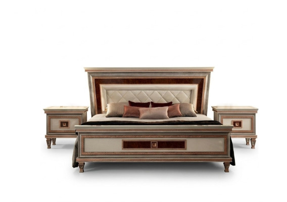 Luxe slaapkamer meubels bed 2x nachtkastje set bedden hotel Arredoclassic 3-delig.