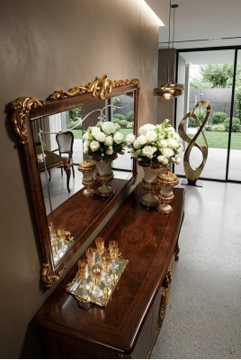 Klassieke wandspiegel met houten frame, spiegels meubels Nieuw 165x114 glas design frame