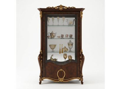 Woonkamer meubilair klassieke houten glazen vitrinekast kast vitrines nieuw