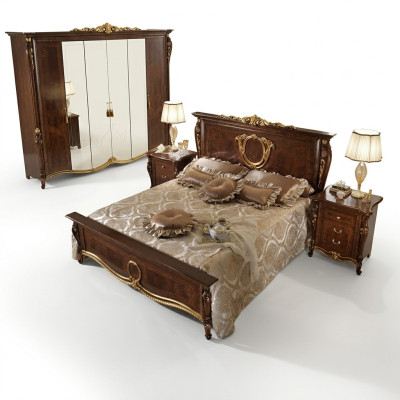 Beddenbekleding Klassiek tweepersoonsbed 180x200cm Houten hotelbedden Slaapkamer Nieuw