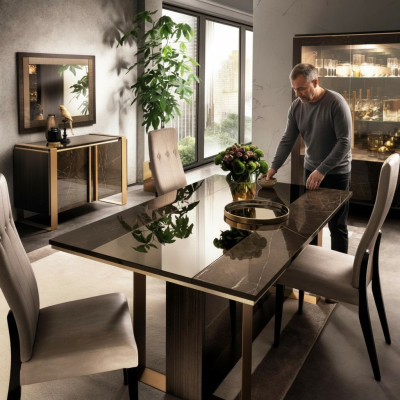 Ontwerper Eettafel Design Tafel Hout Eetkamer Woonkamer klassiek 160x90 cm Nieuw