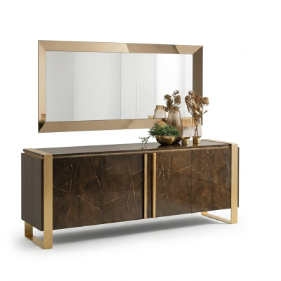 Edel design console hout dressoir spiegel dressoir kast 2-delige console tafel.