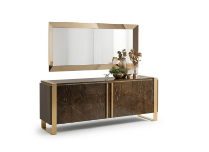 Edel design console hout dressoir spiegel dressoir kast 2-delige console tafel.