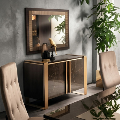 Meubelstijl Klassiek 2-delig set commode met spiegel Luxe Italiaanse meubels