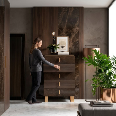 Kommode Dressoir Ladenkast Ladekasten 5 Lades Hoge kast Kast Hout Nieuw