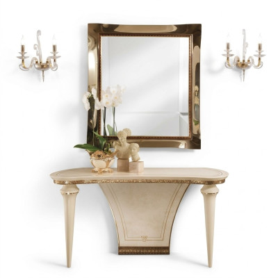 Meubelstijl barok console tafelspiegel hout Italiaanse tafels set van 2 stuks