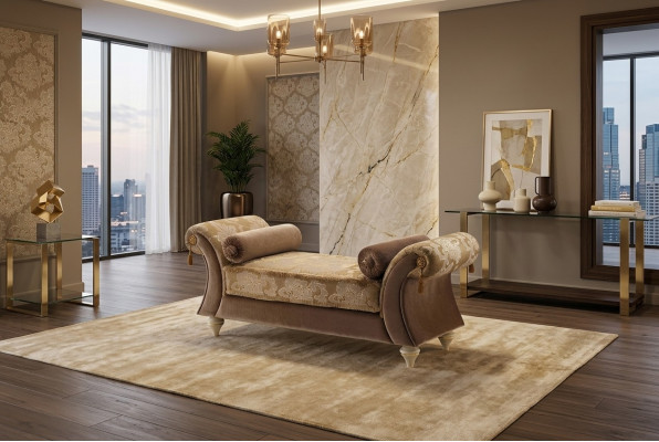 Chaiselounge Bank Ligbank Ligbed Couch Ligstoel Textiel Barok Rococo Arredoclassic