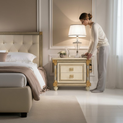 Ontwerp nachtkastje console bijzettafels slaapkamer hout luxe consoles nieuw