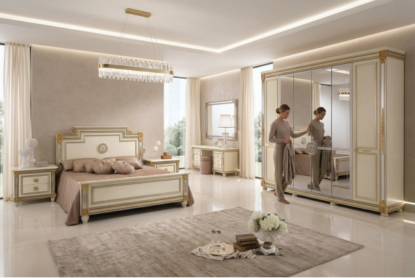 Slaapkamer set Design Modern Luxe Meubel Bed 2x Nachtkastje 7-delig. Italië Nieuw
