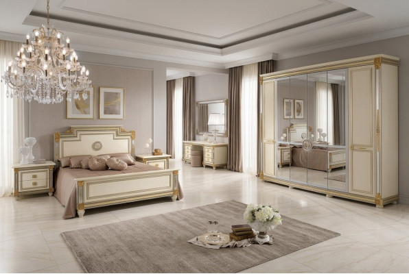 Slaapkamer set Design Modern Luxe Meubel Bed 2x Nachtkastje 7-delig. Italië Nieuw