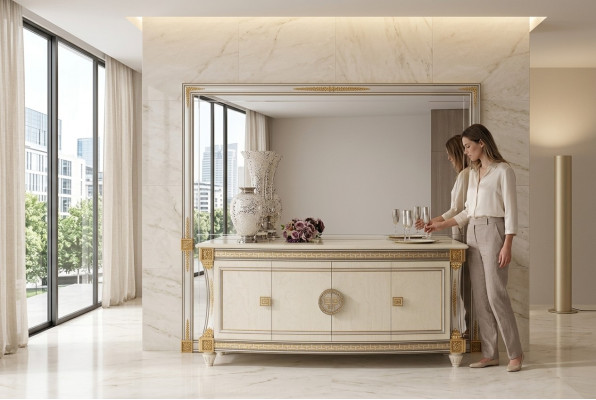 Buffet Dressoir Commode Spiegel Echt Handwerk Barok Rococo arredoclassic