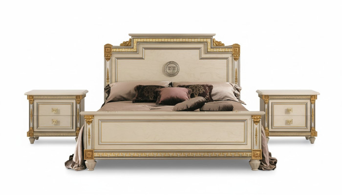 Italiaanse meubels bed bedden houten bed massief hout tweepersoonsbed nieuw arredoclassic