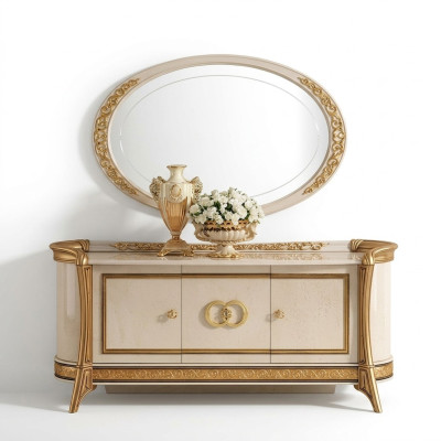 Dressoir + spiegel Dressoir Slaapkamer Commode Barok Rococo arredoclassic nieuw