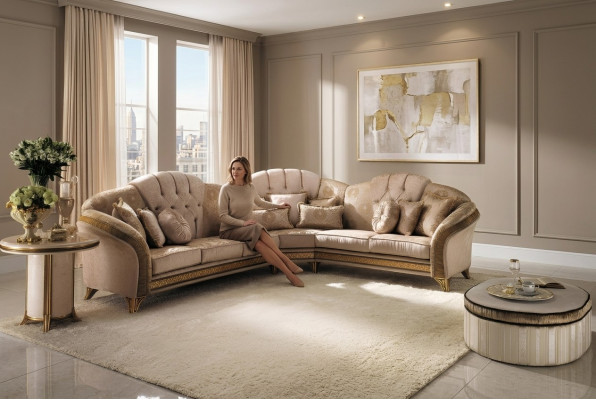 Eckbank L-vorm Bank Woonlandschap Set Bekleding Stof Bank Ontwerp Meubels