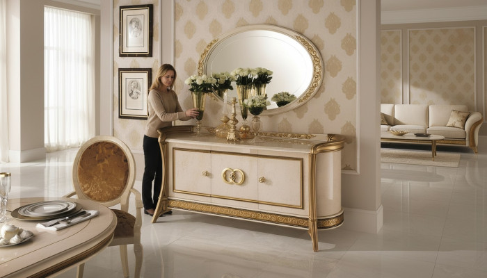 Ladenkast Houten Meubels Barok met Spiegel Luxe Italiaanse Meubels 2-delig Set Nieuw