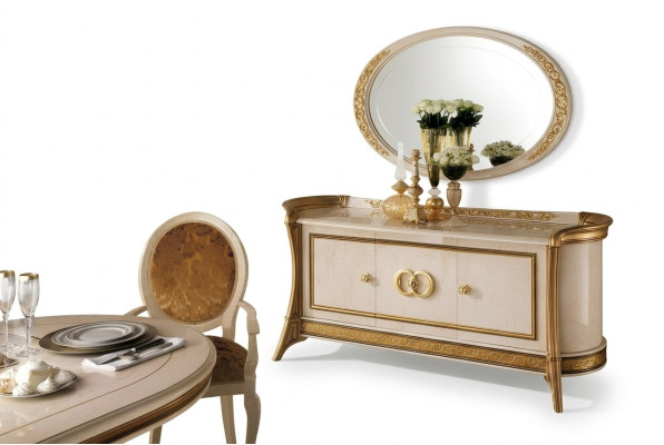 Ladenkast Houten Meubels Barok met Spiegel Luxe Italiaanse Meubels 2-delig Set Nieuw