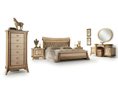 Slaapkamer set Bed Nachtkastje Commode Spiegel Kruk Nieuw 7-delig Barok Rococo