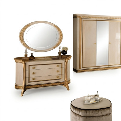Spiegelcommode kast commodes slaapkamer set hout klassieke stijl 2-delig.