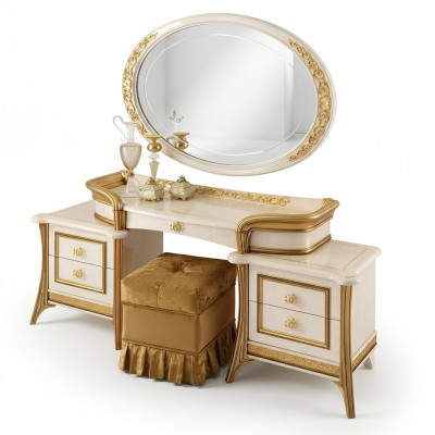 Kaptafel met spiegel Luxe console dressoir Slaapkamertafel Barok Rococo