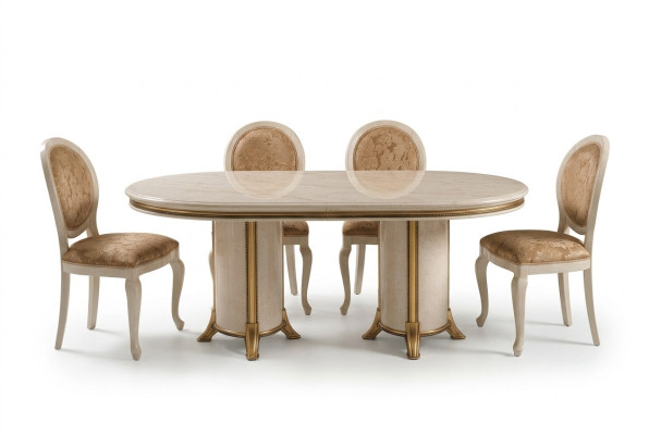 Italiaanse eetkamerset garnituur stoel eettafel groep 7-delig. arredoclassic