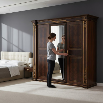 Slaapkamer kledingkast 3-deurs houten wandkast kast arredoclassic nieuw