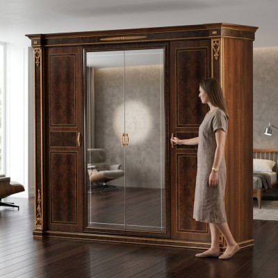 Kledingkast Slaapkamer Houten Kast Modern Stijl Luxe Kasten Klassiek